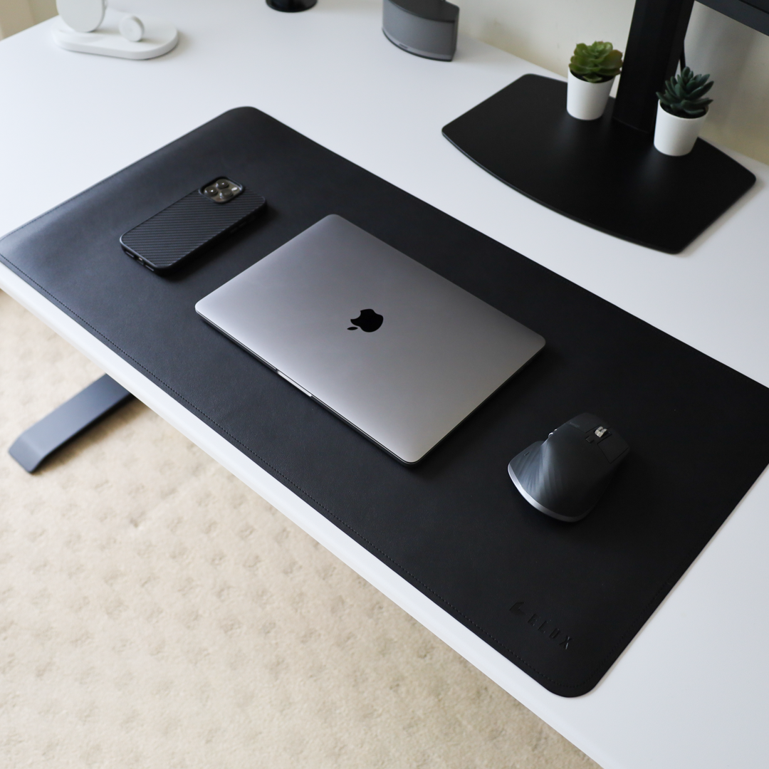 Leather Desk Mat - Graphite Black